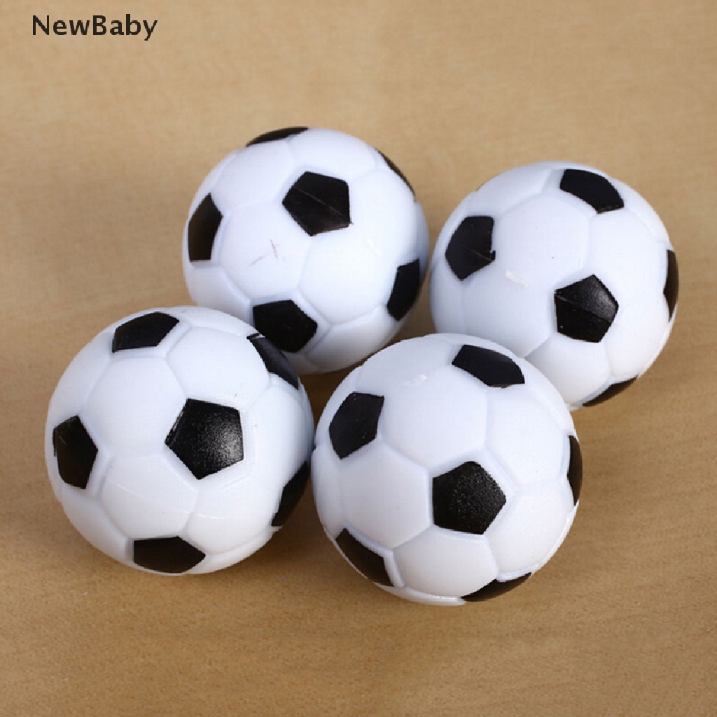 4pcs Bola Foosball 32mm Bahan Plastik Warna Hitam &amp; Putih Untuk Bayi