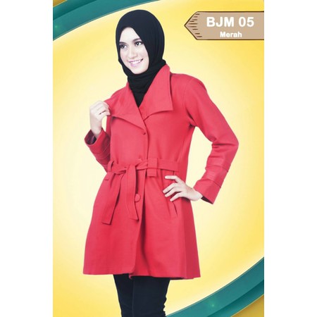 Jaket Korea Dewasa Wanita Muslimah Believe BJM 05 Merah ORI