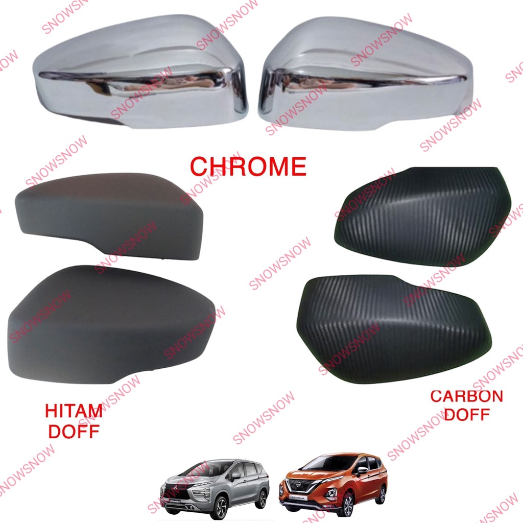 Cover Spion Xpander Cross Livina 2019 2022 2023 2024 UP Hitam Chrome Carbon