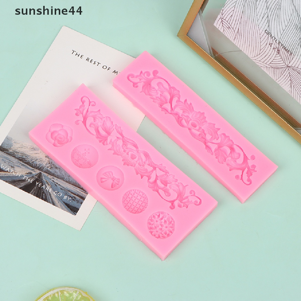 Sunshine Cetakan fondant / Cokelat DIY Bahan Silikon Bentuk Renda Untuk Dekorasi Kue