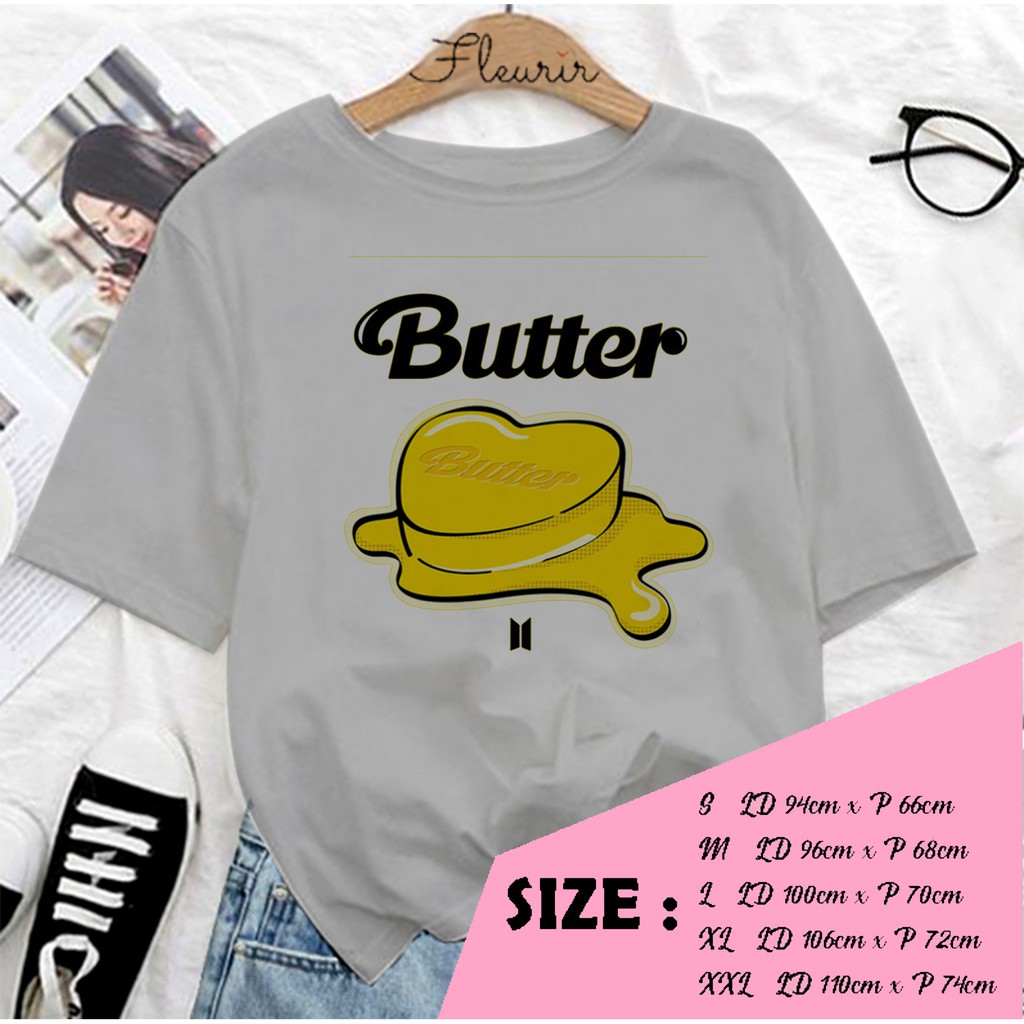 FLEURIR - KAOS  BUTTER KPOP KOREA OVERSIZE KATUN KAOS WANITA DEWASA TUMBLR TEE UNISEX JUMBO