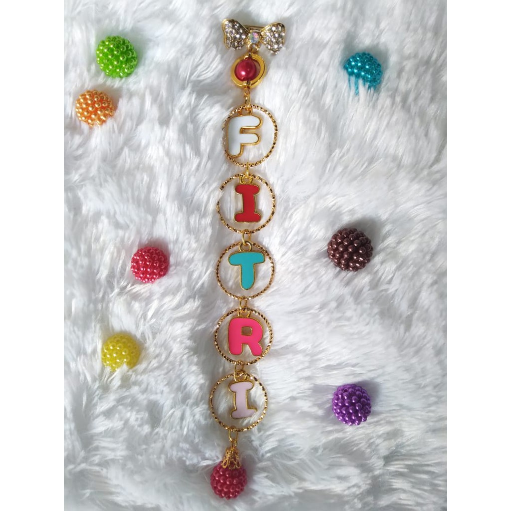 BROS DAGU JUNTAI HURUF WARNA EPOXY | BROS DAGU JUNTAI NAMA | AKSESORIS HIJAB | BROS NAMA