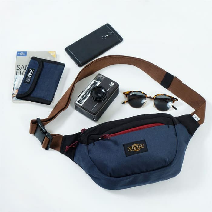 Waistbag Original Visval Ezzy Navy Tas Selempang Bag SlingBag