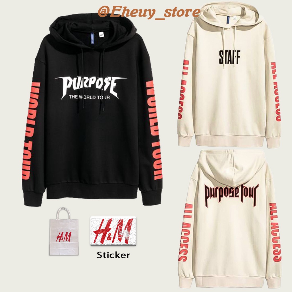 Hoodie H&amp;M Purpose Tour staff hoodie purpose tour hnm sweater wanita hnm