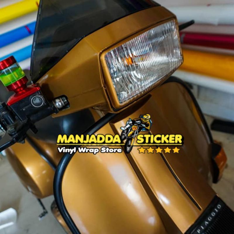 stiker skotlet motor warna gold cooper super glossy