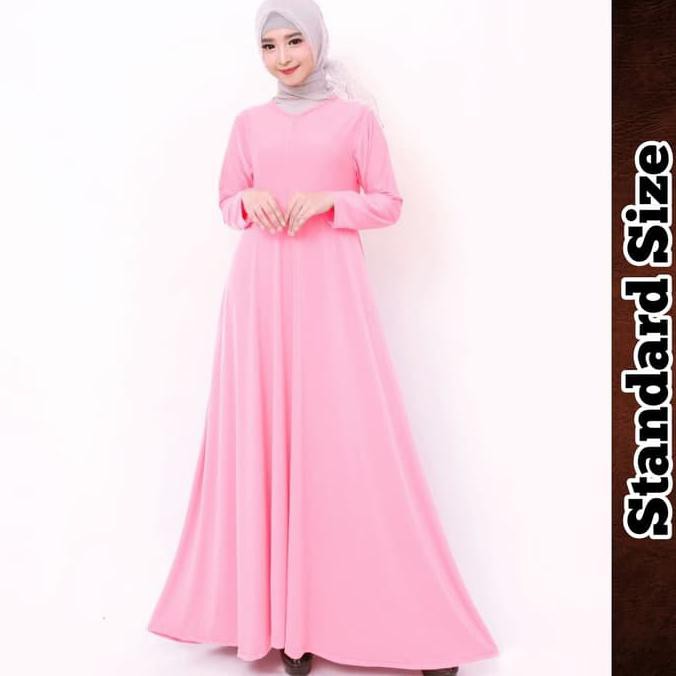 TERMURAH Gamis Jersey / Gamis Polos / Gamis Busui Rok Payung /Baju Gamis Wanita - Navy