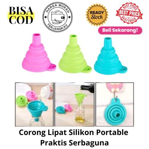 [BISA COD] PROMO Corong Lipat Silikon Portable Praktis Serbaguna Corong Air Corong Minyak Penyaring Murah Terjangkau