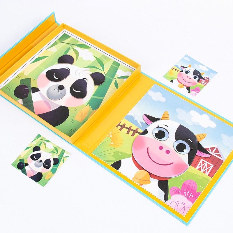 animal features magnetic puzzle - mainan magnet funy face wajah hewan