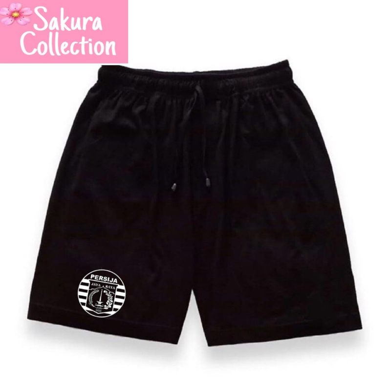 BOXER katun logo tulisan CELANA PENDEK Bola PERSIJA JAKARTA tidur pria wanita shortpants dalaman pakaian dalam kolor unisex outdoor indoor homemade sports santai pantai sporty sport olahraga cotton baby Terry hitam BEST SELLER termurah terlaris