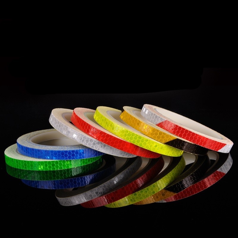 Reflective Tape/ Outdoor Safety Warning Lighting Sticker /Waterproof Bike Reflector Tape for Car, Bicycle, Motorcycle Rim Self-Adhesive DIY Decoration