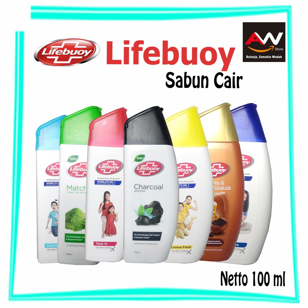 Lifebuoy Sabun Cair Botol 100 ml Charcoal Honey Lemon Fresh Total 10 Habbatussauda Cool Fresh