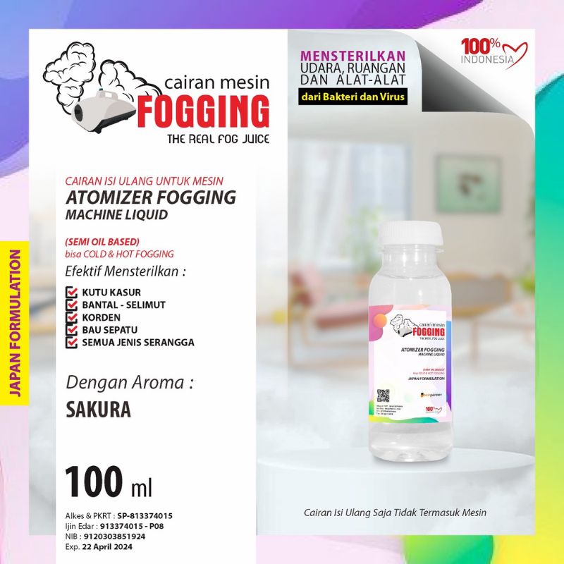 Cairan Mesin Fogging Atomizer Variasi Aroma Segar 100ml Free Bubble Wrap