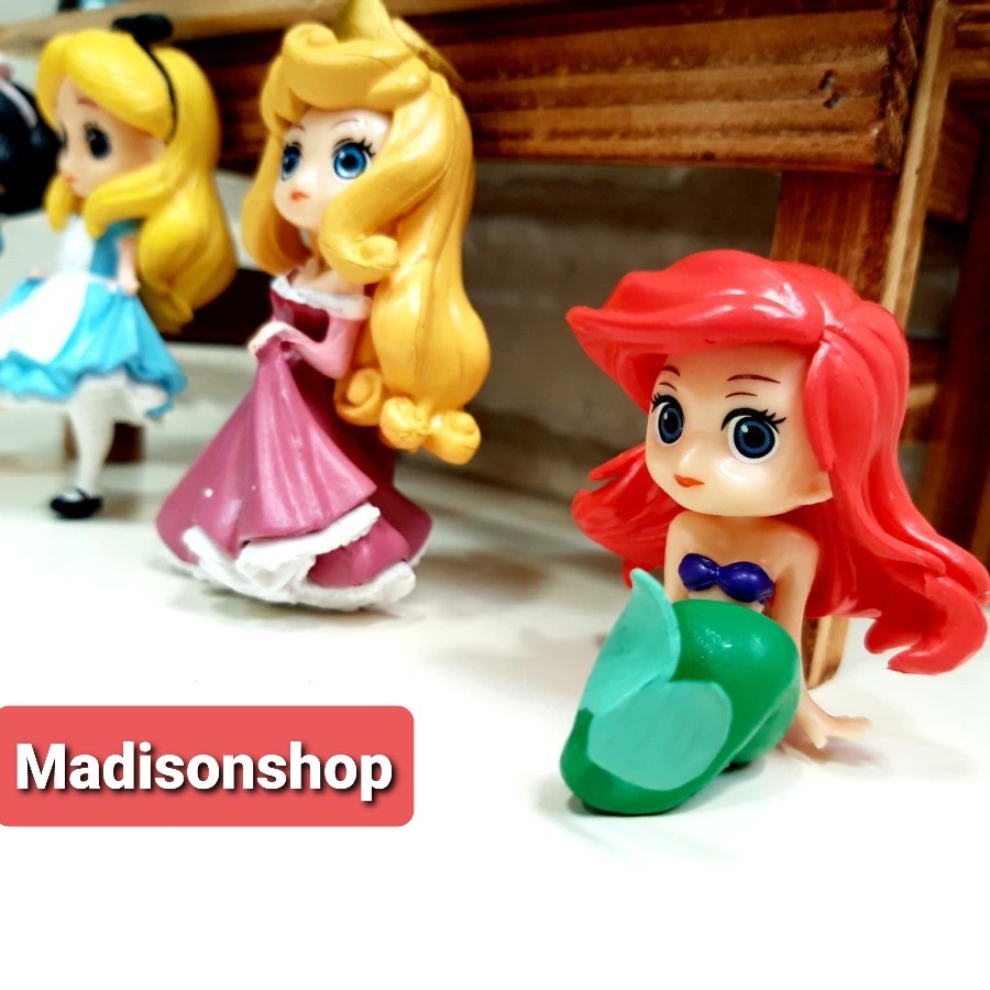 Disney Princess set 8 koleksi Figure Set Birthday Cake Topper Murah