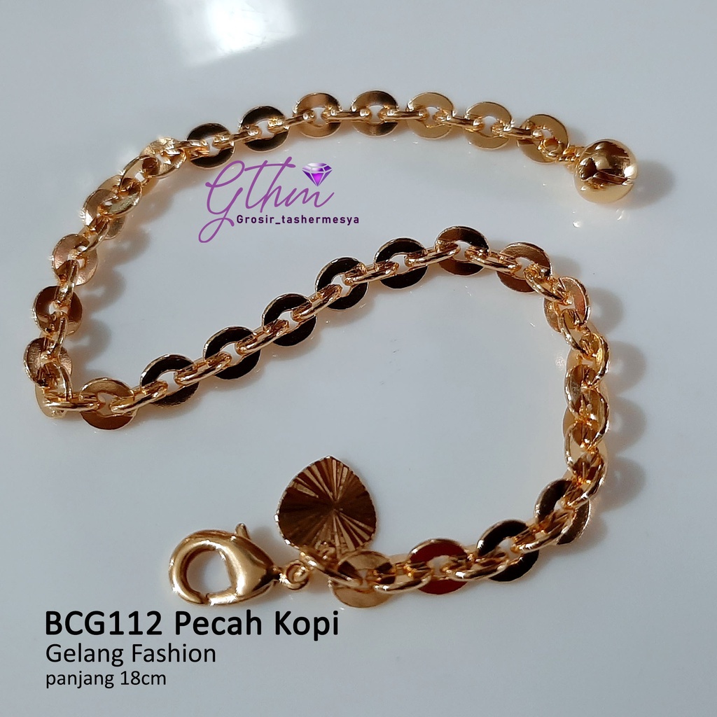 Gelang Tangan Pecah Kopi Gold Plated Jewelry Anti Karat Perhiasan Import Premium BCG112 GTHM