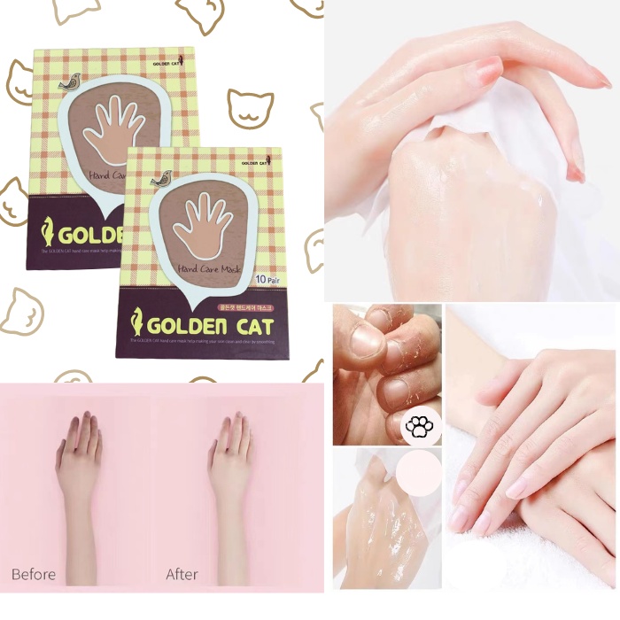 Golden cat foot &amp; hand sheet masker korea 100% original masker kaki dan tangan Foot peeling mask-hand care mask