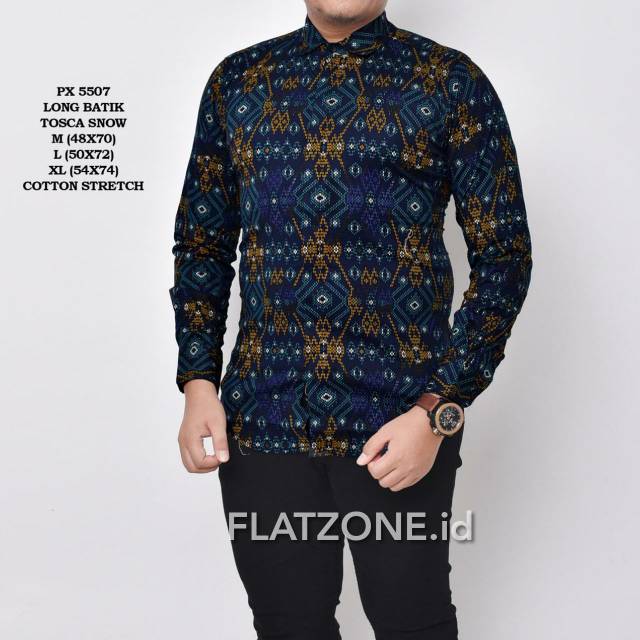 Jual Flatzone Kemeja Batik Pria Lengan Panjang Kemeja Batik Songket