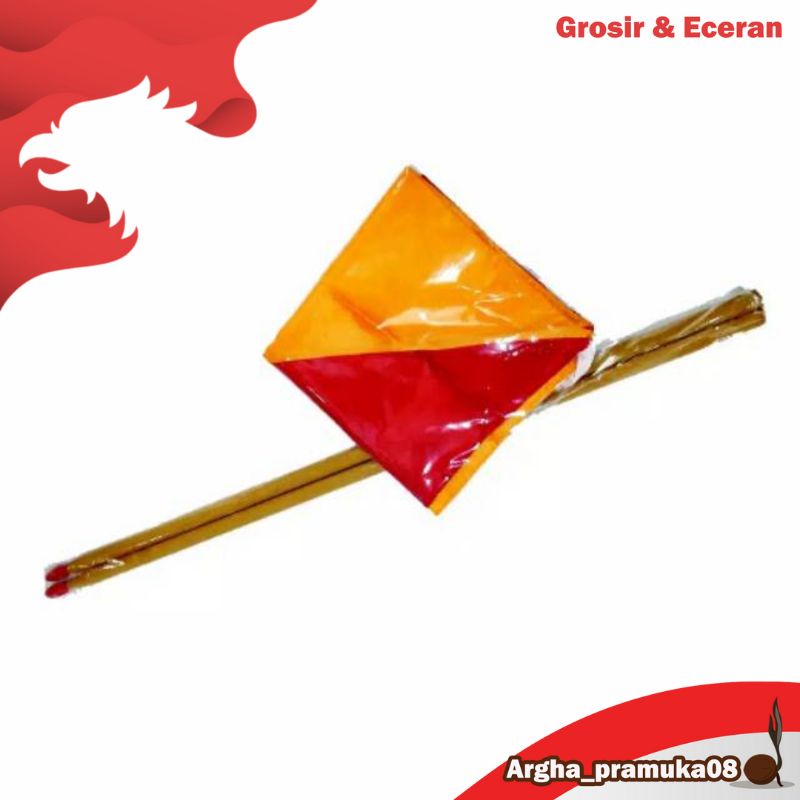 bendera semaphore/sepasang plus stik 60 cm isi 10 pasang