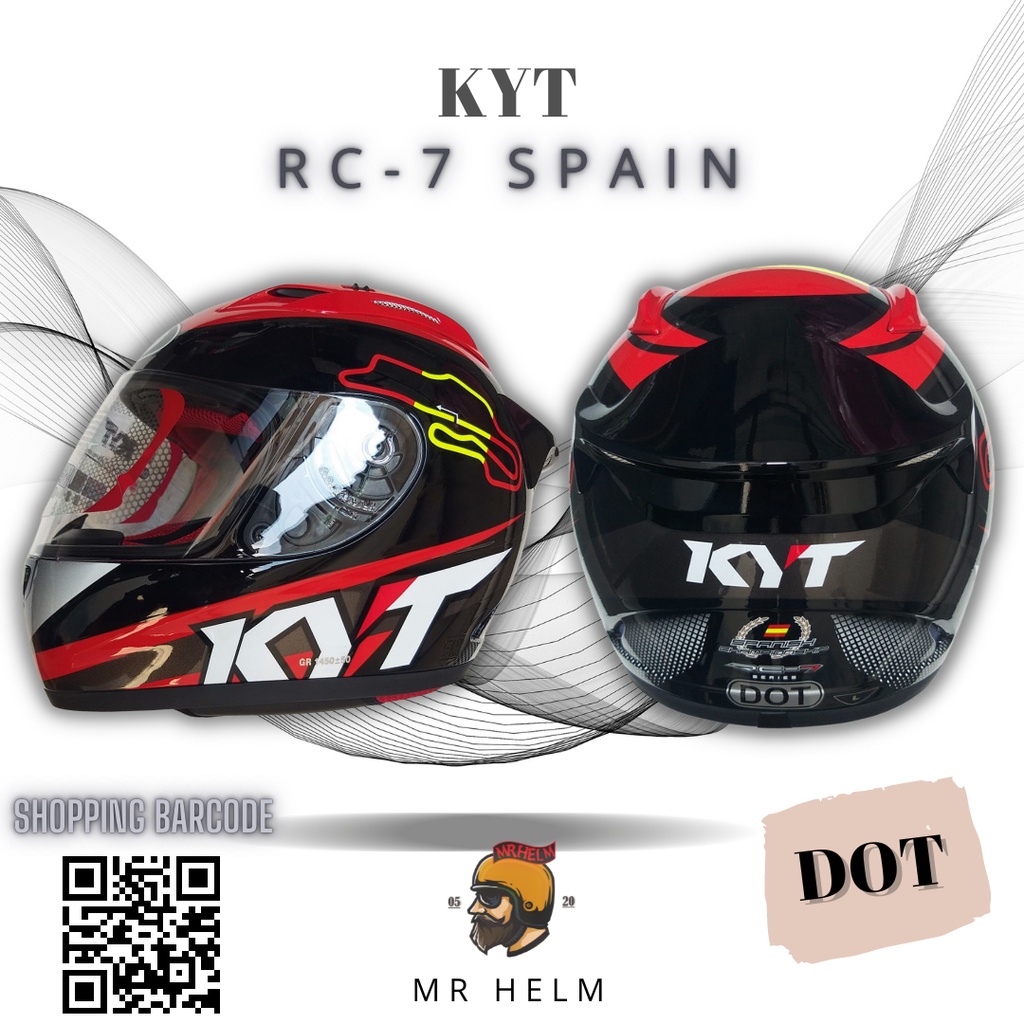 Jual Helm Kyt Rc Seven Fullface Spain Series Mr Helm Shopee Indonesia