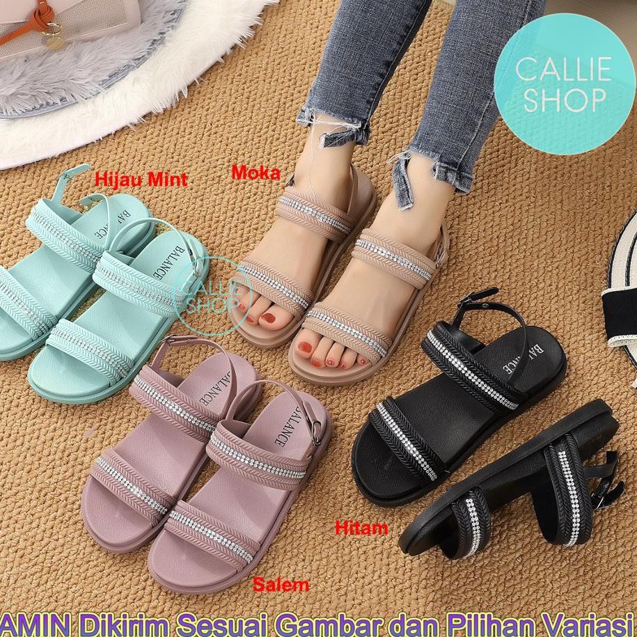 Sandal Wanita Jelly Import Tali Belakang Ban 2 Mata Balance 6688-1 Felisha