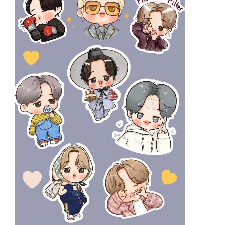 

✉ BTS CHIBI CUTE sticker pack stiker aesthetic journaling Taehyung Jungkook Butter kpop ㅓ