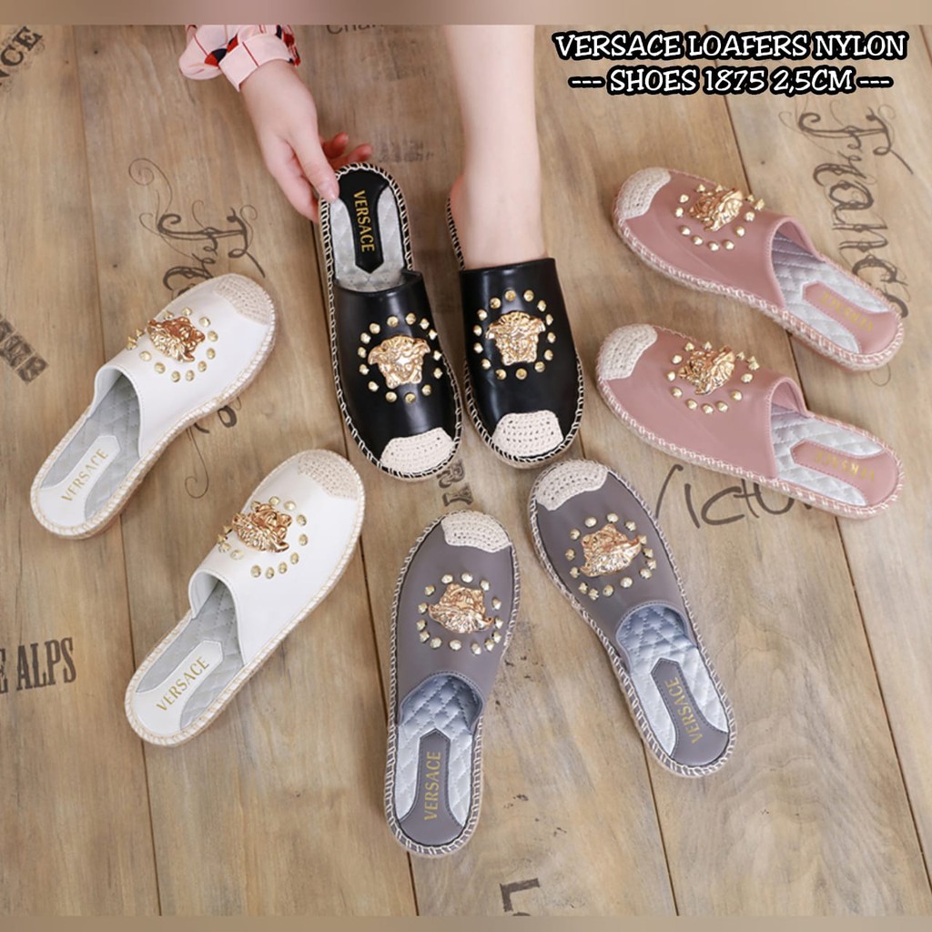 {VOUCHER-5*10/DES*} VERSACE LOAFERS NYLON SHOES 1875