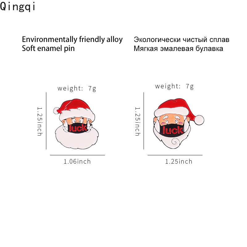 Bros Pin Enamel Desain Kartun Santa Claus Natal Untuk Hadiah