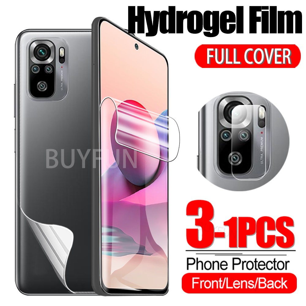 Pelindung Layar Redmi Note 10 / 10s Redmi Note 10 Pro Redmi Note 10 5G Paket 3 in 1 bahan hydrogel