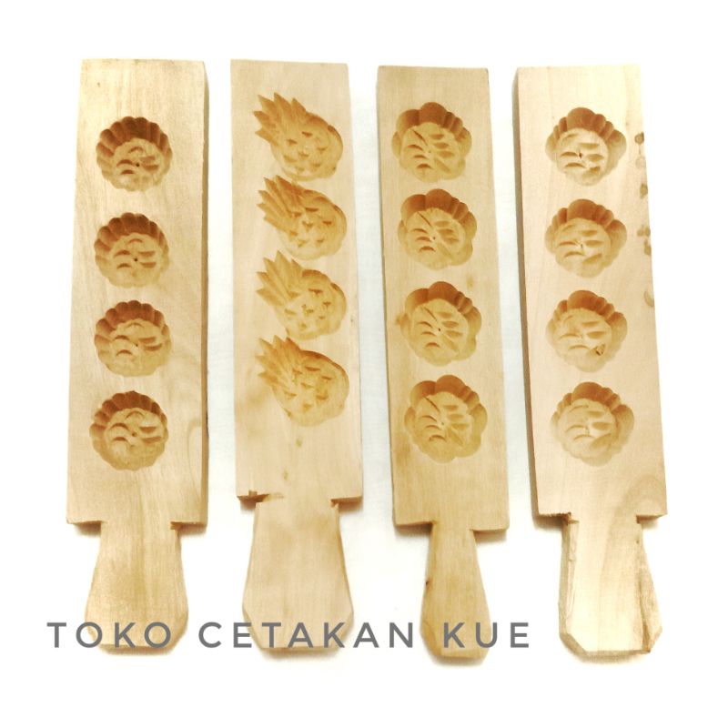 Cetakan Kue Satu Kayu ~ Kue Satu Nanas ~ Kue Satu Bulat ~ Nastart Nenas ~ Cetakan Putu Kacang Kayu
