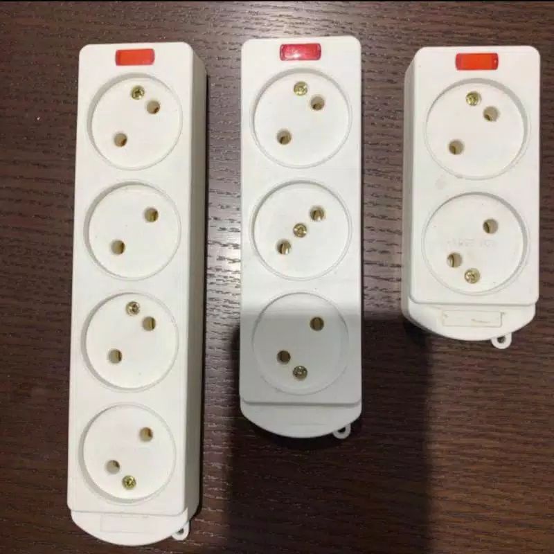 MITSUI STOP KONTAK GEPENG PIPIH 2 LUBANG + LAMPU TERMINAL KUNINGAN