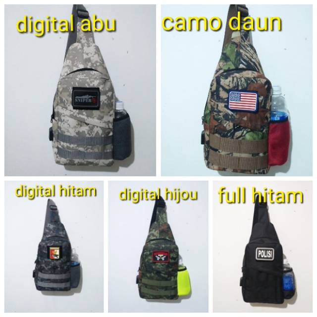 TAS SELEMPANG USB ARMY TACTICAL BOTOL