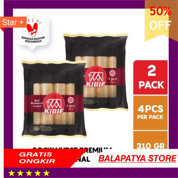 

STOK SISA 9 SAJA ! BURUAN !!! KIBIF Bockwurst Original Sosis Sapi Premium 4 Pcs Multipack