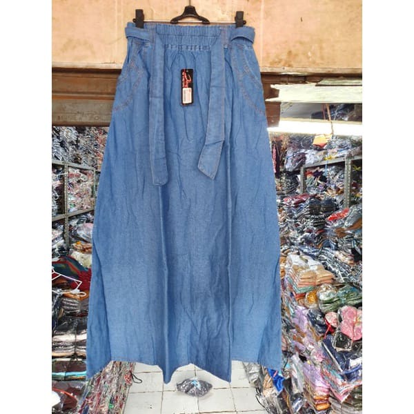 Rok Jeans Premium Ukuran Standar XL (Bb 45-65Kg), Ukuran Jumbo XXL (Bb 65-90Kg)