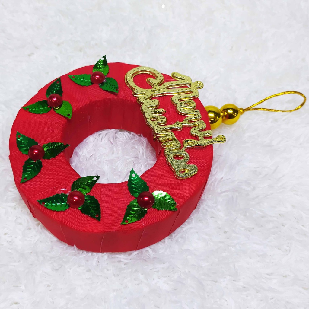 (diameter 8 cm) Cuttie Little Wreath - Gantungan Dekorasi Pohon Natal