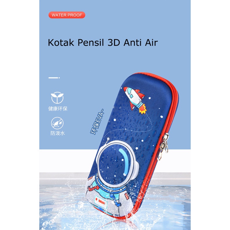 ZBH Kotak Pensil 3D Tempat Pensil Timbul Karakter Lucu Tempat Penyimpanan Alat Tulis Anak Anti air Import