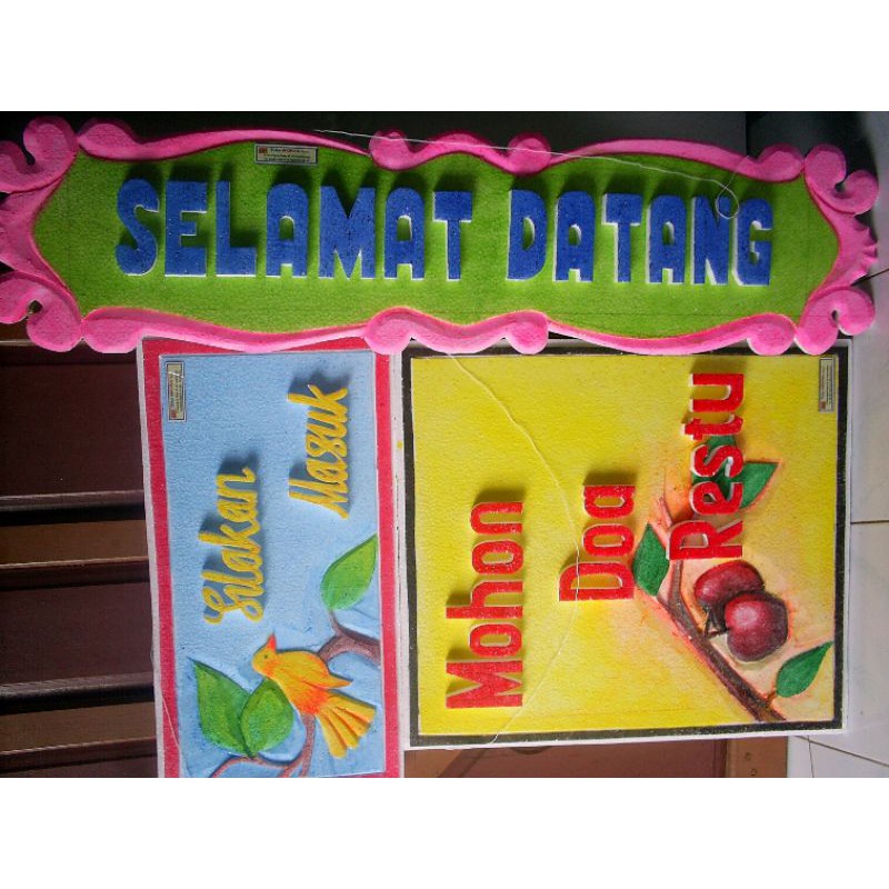 Banner Selamat Datang Ke Kelas / 2pcs Bunting Keceriaan Pintu Kelas