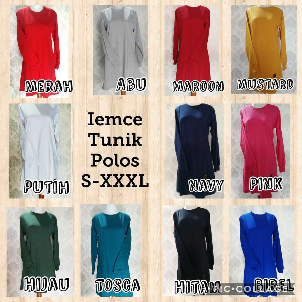 XXXXL Kaos Tunik Polos Muslimah Bigsize/Seragam Olahraga/Santai/Kaos Jumbo