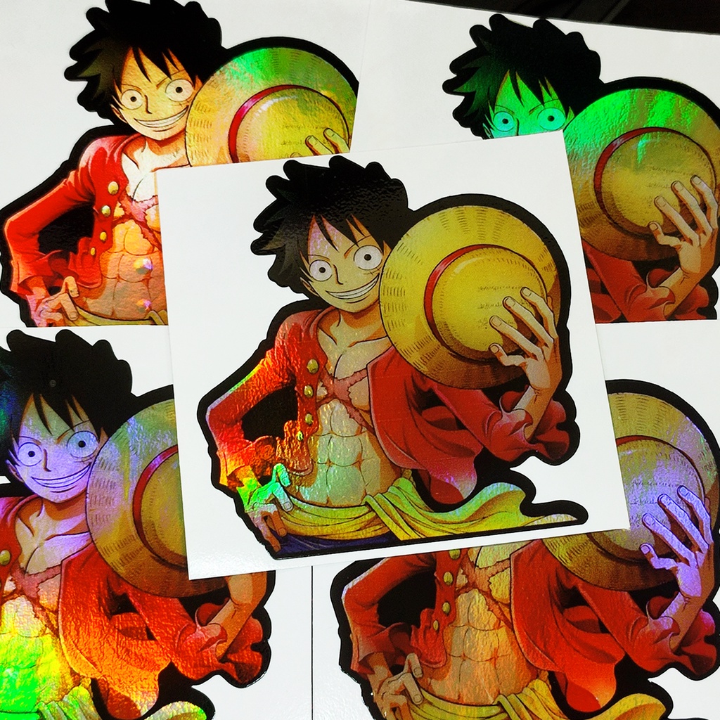 STICKER STIKER HOLOGRAM ANIME - ONE PIECE LUFFY - STIKER ANIME HOLOGRAM