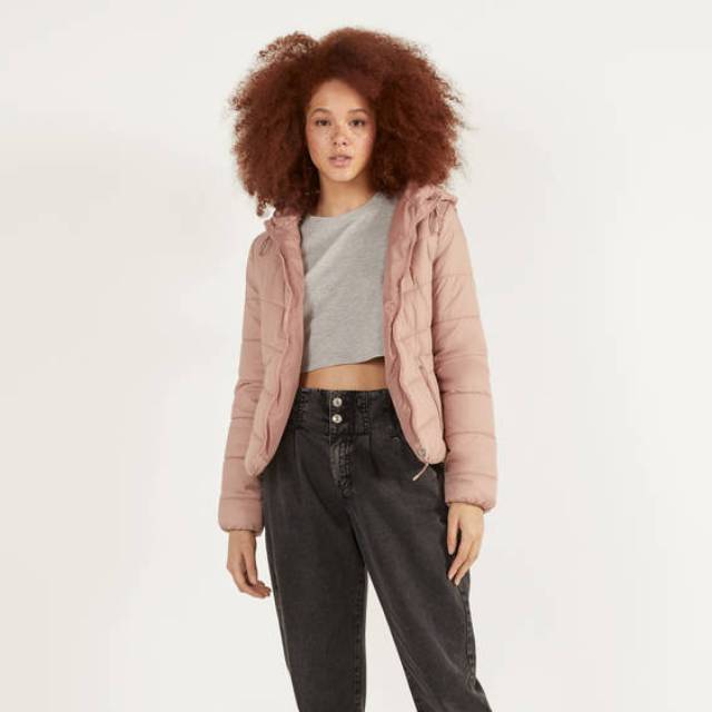 Bershka Hooded Puffer Jacket