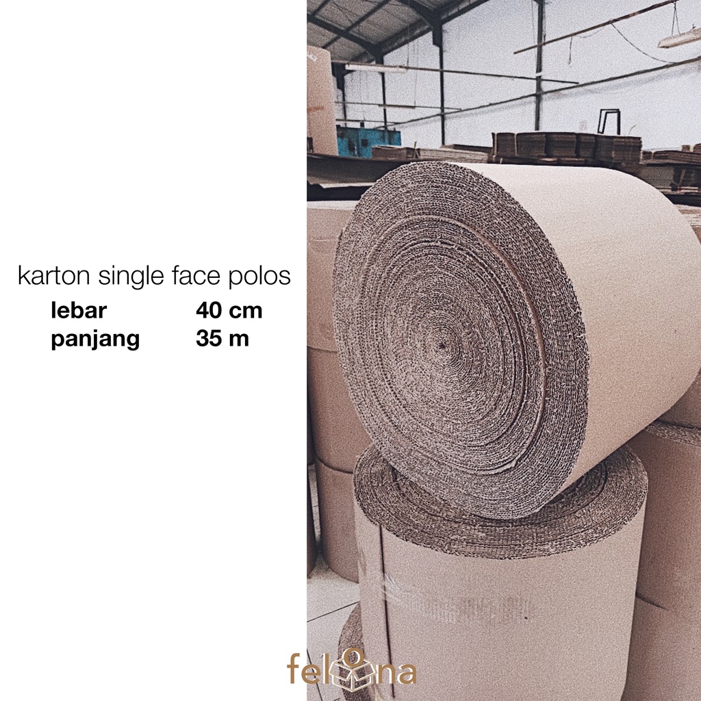 

Karton Lembaran Polos Single Face 1 ROLL Uk. Lebar 40 cm x 35 Meter