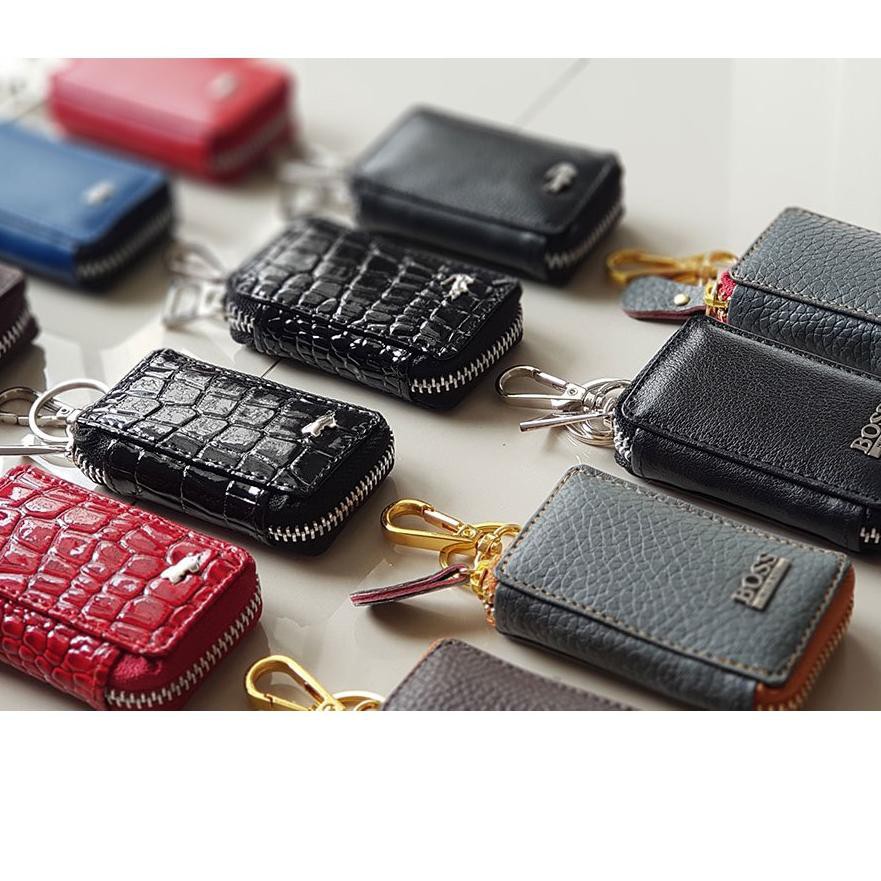 ✼ Dompet Gantungan Kunci STNK Mobil dan Motor Resleting Braun Buffel Croile Mont Blanc Versace ❂
