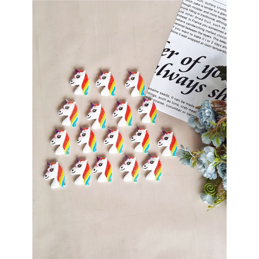 RESIN CLAY TEMPEL MIX MOTIF DAN WARNA MANIK PAREL CINCIN | BAHAN CRAFT CLAY GELANG BROS KALUNG STRAP MASK MASKER PAREL MANIK CRAFT KERAJINAN LUMAJANG FASHION-Clay unicorn 1bj
