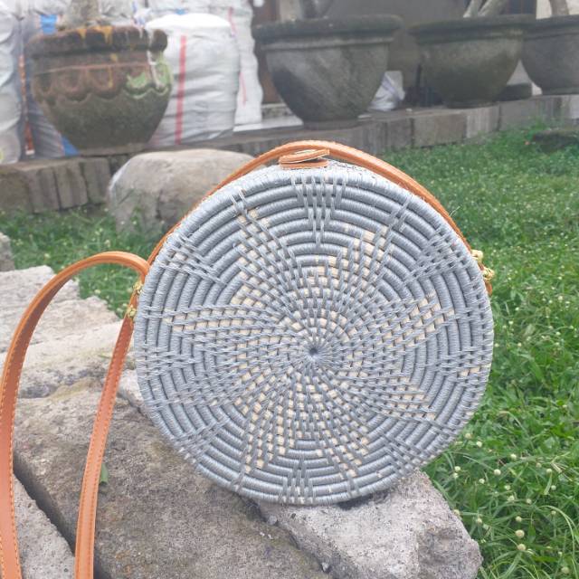 Tas rotan lotus silver 20cm