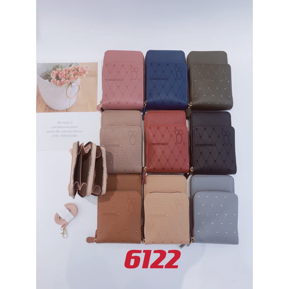 Dompet Selempang Tanggung 2 Resleting Forever Young Wanita #6122