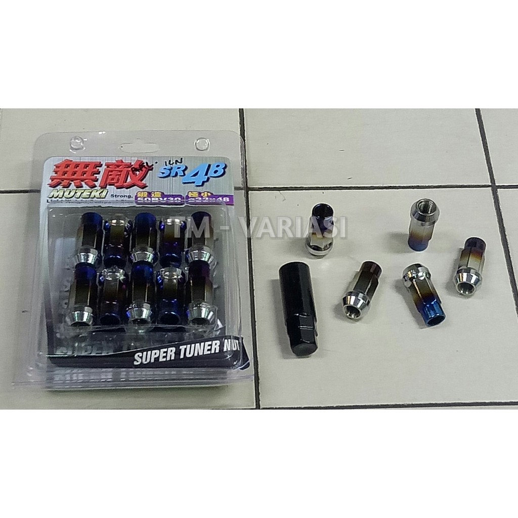 Baut Roda Racing Nut Muteki Super Tuner Nut Besi Tebal Rainbow Size 1.50mm