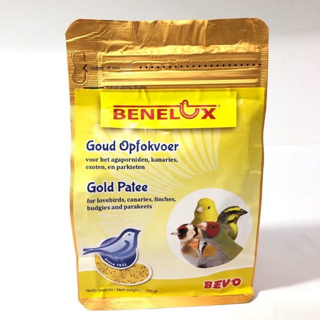 

GOLD PATEE BENELUX 250 GRAM EGGFOOD CEDE IMPORT