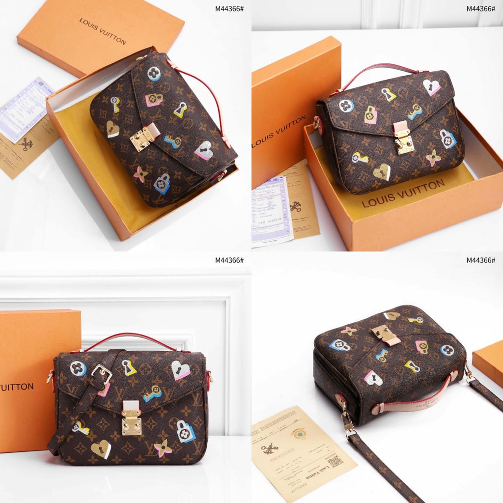 TAS WANITA-TAS IMPORT-LOUIS VUITTON LV METIS MONOGRAM LOVELOCK PLATINUM POCHETTE WITH BOX M44366