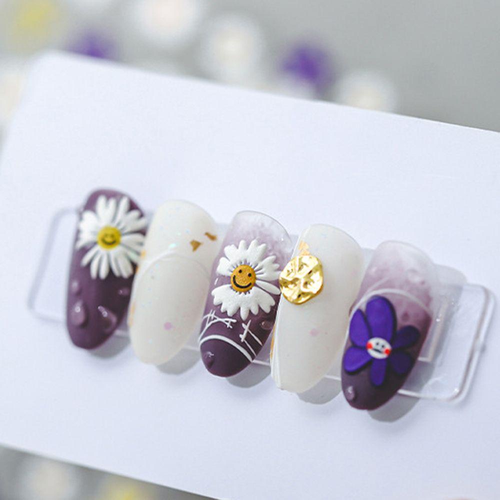 AUGUSTINA Agustina Kartun Nail Art Stiker Timbul Jahitan Lucu Daisy Self Adhesive Pooh Bear DIY Dekorasi Kuku