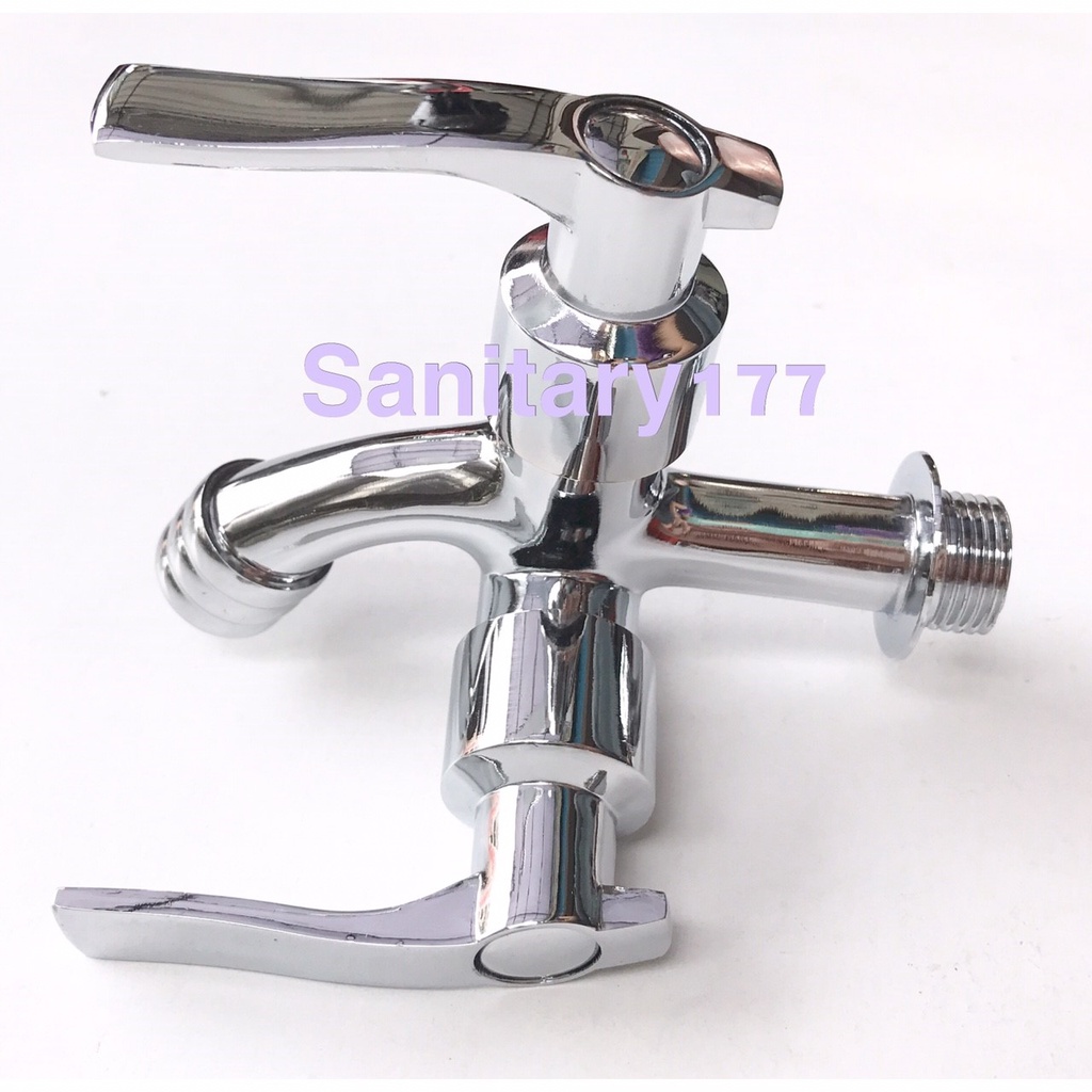 Keran air Cabang Murah Engkol F3- Keran Air Double bak Dua HandShower kloset sower shower faucet two way /A63