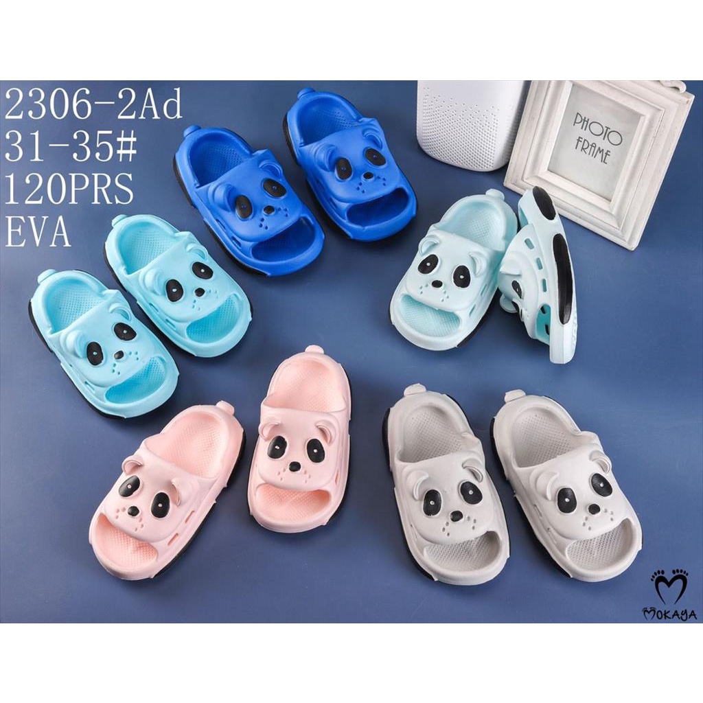 Sandal Slop Jelly Anak Cewek Cowok Ban Panda Kekinian Lucu Imut Keren Import Mokaya / Size 31-35 (2306-2Ad)