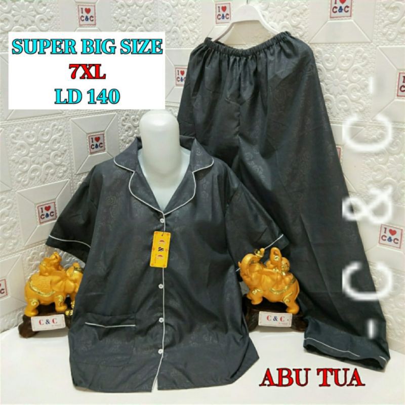 CNC - Baju Tidur/Piyama CP 7XL Hembos/Super Big Jumbo Ld140-Abu